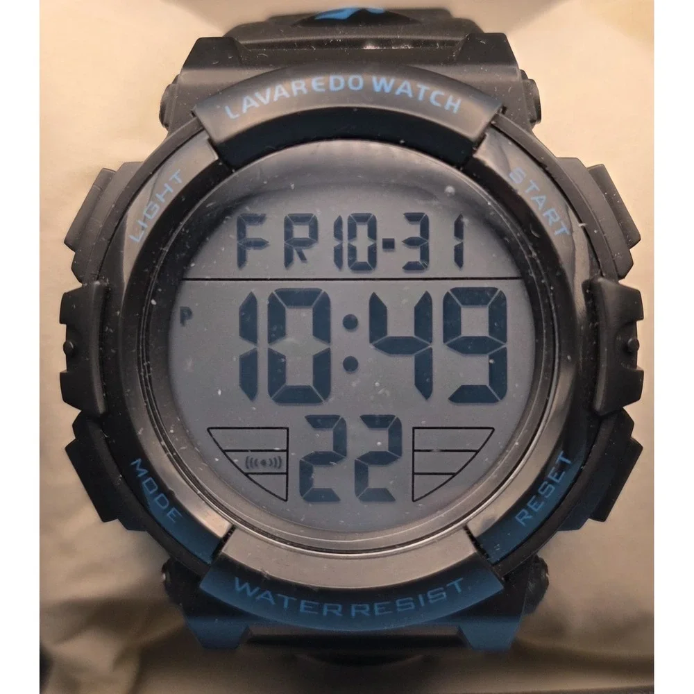 L LAVAREDO Men's Digital Sports Watch Water Resistant To 50 Meters New‎ #0287